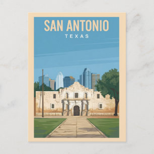 San Antonio, Texas, Alamo Uppdrag Vykort