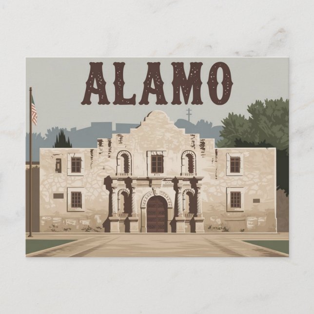 San Antonio, Texas, Alamo Vykort (Framsida)