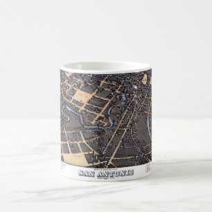 San Antonio, Texas, Antik Flygbild Stadskarta, 187 Kaffemugg