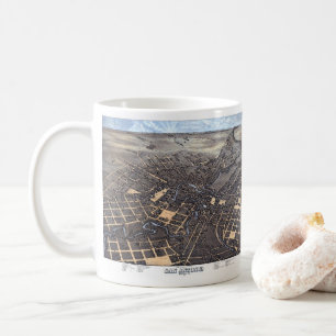 San Antonio, Texas, Antik Flygstadskarta, 1873 Kaffemugg