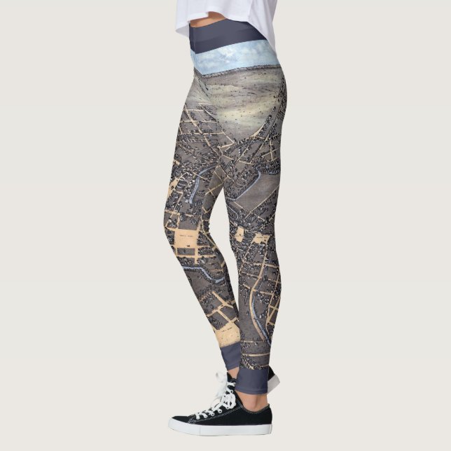 San Antonio, Texas, Antik Flygvy Stadskarta, 1873 Leggings (Vänster)