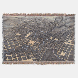 San Antonio, Texas, Antique Aerial City Karta, 187 Filt