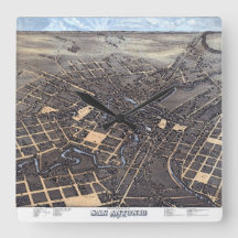 San Antonio, Texas, Antique Aerial City Karta, 187