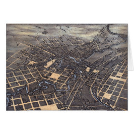 San Antonio, Texas, Antique Aerial City Karta, 187 Hälsningskort