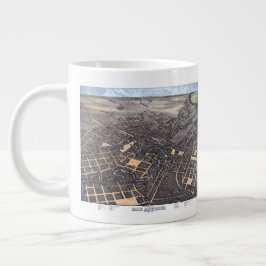 San Antonio, Texas, Antique Aerial City Karta, 187 Jumbo Mugg