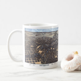 San Antonio, Texas, Antique Aerial City Karta, 187 Kaffemugg