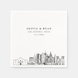 San Antonio Texas Bröllop Papper Cocktail Napkin Pappersservett