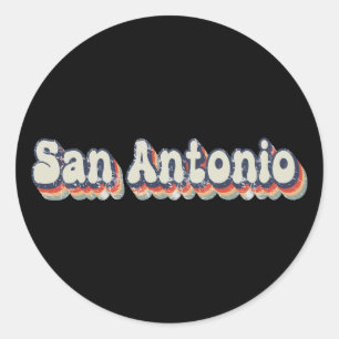 San Antonio Texas Chrome City Classic Art Runt Klistermärke