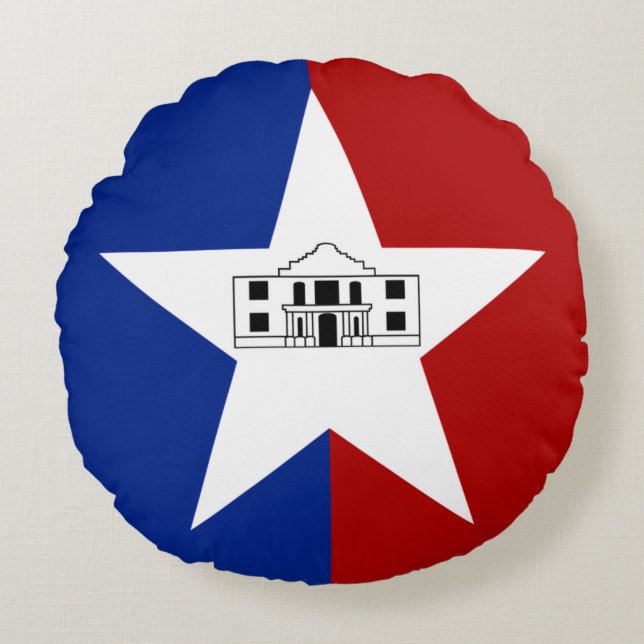 San Antonio (Texas) City flagga Rund Kudde (Framsidan)