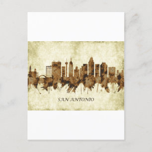 San Antonio Texas Cityscape Inbjudan Vykort