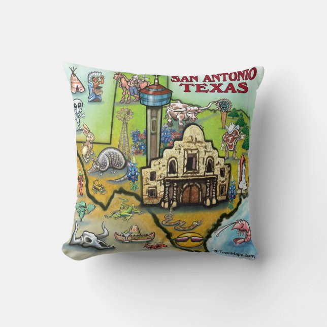 San Antonio Texas Dekorativ kudde (Framsida)