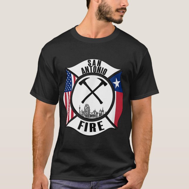 San Antonio Texas Fire Rädding Department Firewar T Shirt (Framsida)