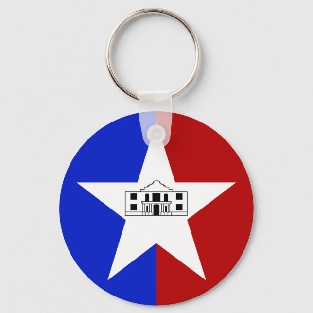 San Antonio (Texas) flagga Keychain Nyckelring (Framsida)