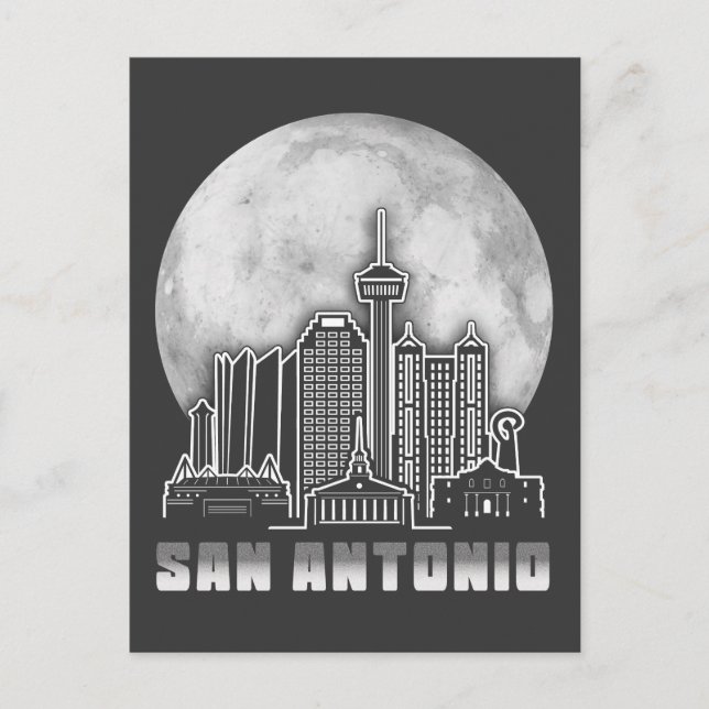 San Antonio Texas Full Moon Vykort (Framsida)