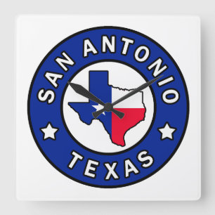 San Antonio Texas Fyrkantig Klocka