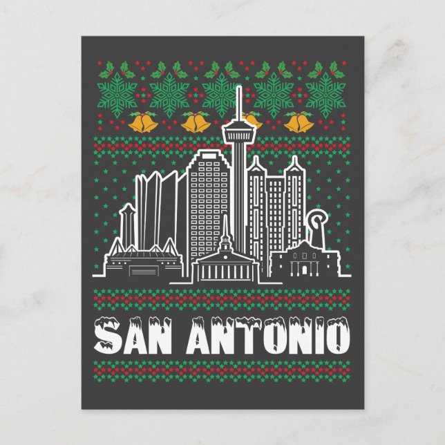 San Antonio Texas God jul Vykort (Framsida)
