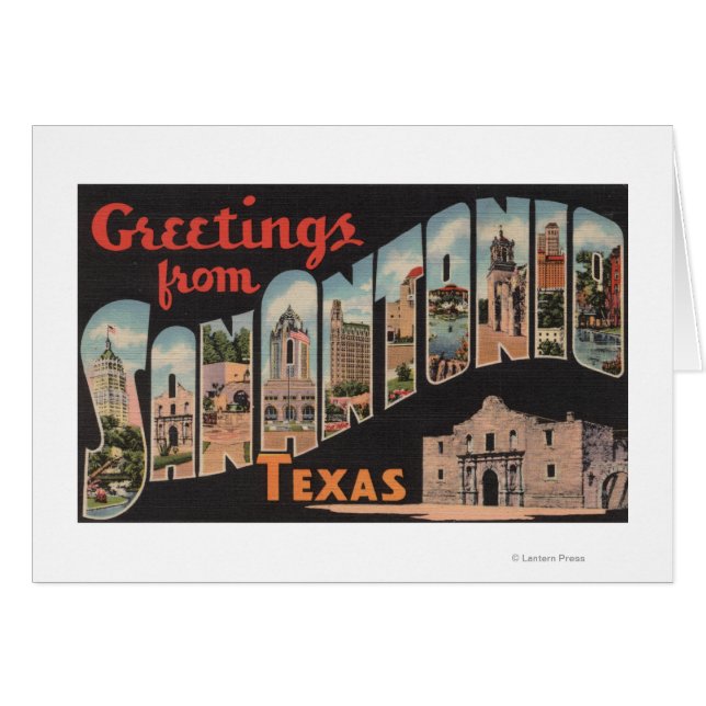 San Antonio, Texas - Large Brev Scenes Hälsningskort (Framsidan Horizontal)