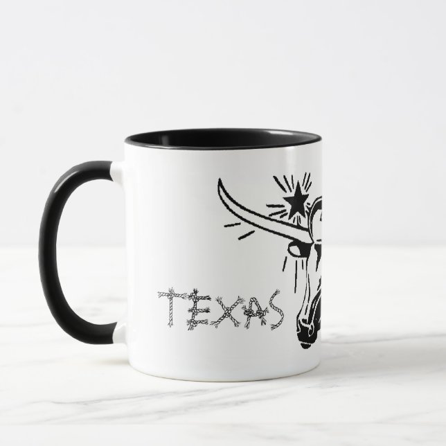 San Antonio Texas Longhorn Ceramic Mugg (Vänster)