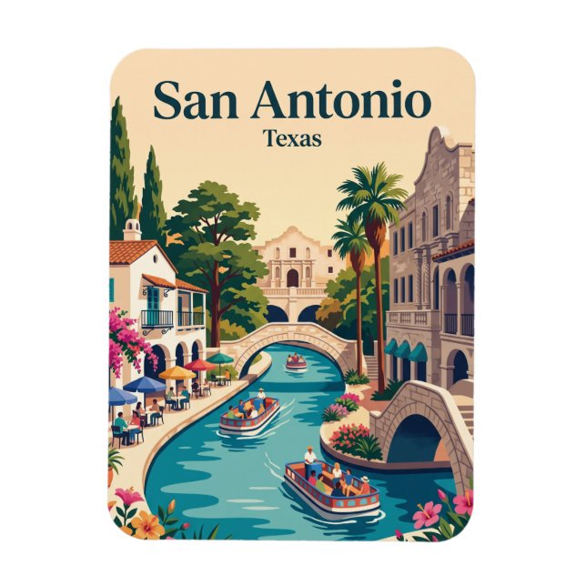 San Antonio, Texas Magnet (Vertikal)