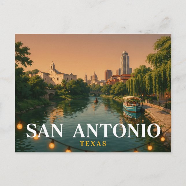 San Antonio Texas Resepostkort | River Walk  Vykort (Framsida)