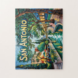 San Antonio Texas River Walk Van Gogh Levande Stad Pussel