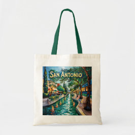 San Antonio Texas River Walk Van Gogh Vibrant City Tygkasse