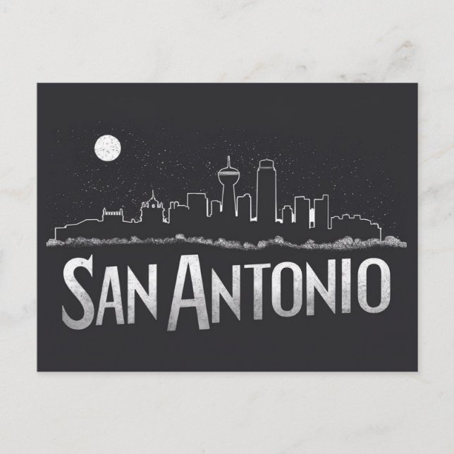 San Antonio, Texas, Silhouette Vykort (Framsida)