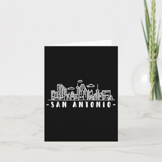 San Antonio Texas Siluett Tx Pride  Kort (Framsida)