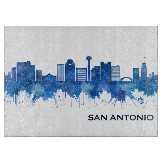 San Antonio Texas Skyline Blue (Framsidan)