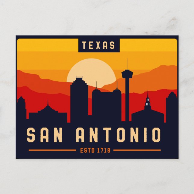 San Antonio Texas Skyline Cityscape Souvenir Vykort (Framsida)