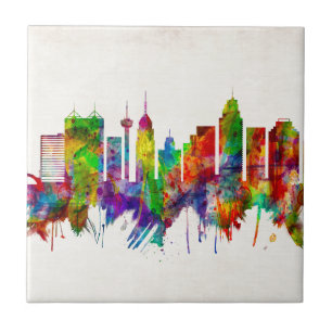 San Antonio Texas skyline Kakelplatta
