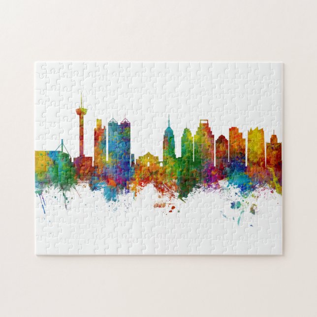 San Antonio Texas Skyline Pussel (Horisontell)