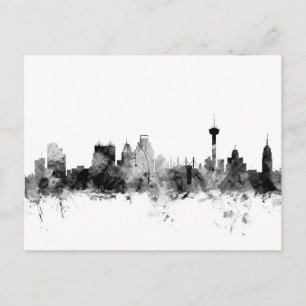 San Antonio Texas Skyline Vykort