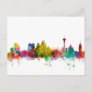 San Antonio Texas Skyline Vykort