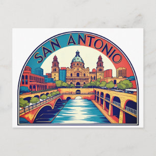 San Antonio Texas stadsbild Vykort