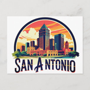 San Antonio Texas stadsbild Vykort