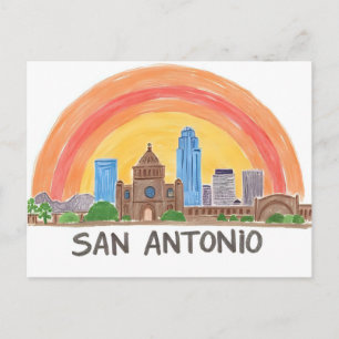 San Antonio Texas stadsbild Vykort