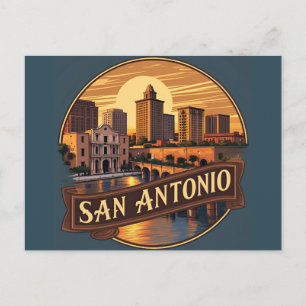 San Antonio Texas stadsbild Vykort