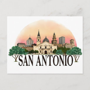 San Antonio Texas stadsbild Vykort