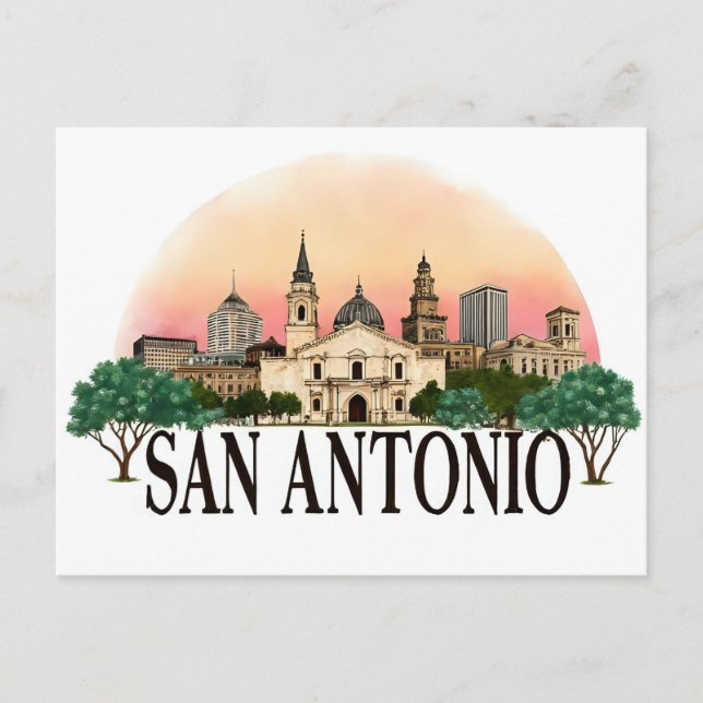 San Antonio Texas stadsbild Vykort (Framsida)