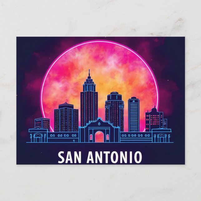 San Antonio Texas stadsbild Vykort (Framsida)