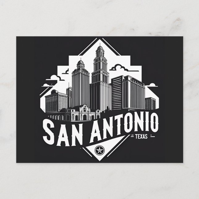 San Antonio Texas stadsbild Vykort (Framsida)