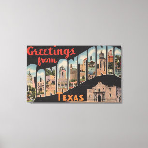 San Antonio Texas - stora brevplatser Canvastryck