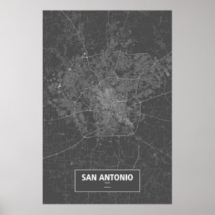 San Antonio, Texas (svart) Poster