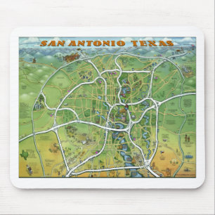 San Antonio Texas tecknadkarta Musmatta
