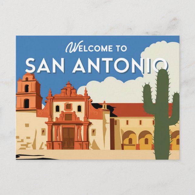 San Antonio, Texas, välkommen Vykort (Framsida)