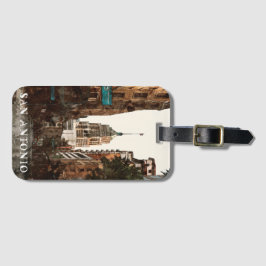 San Antonio Texas Vintage City Travel Watercolor Bagagebricka