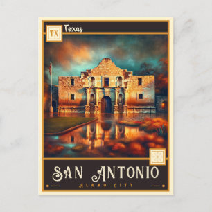San Antonio, Texas VINTAGE Vykort