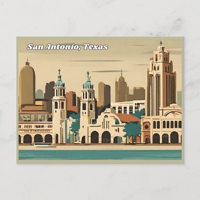 San Antonio, Texas Vykort (Framsida)