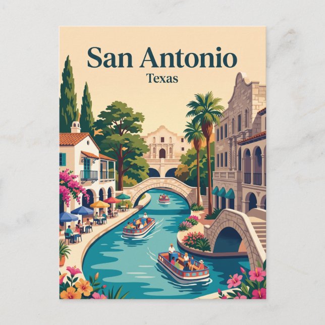 San Antonio, Texas Vykort (Framsida)